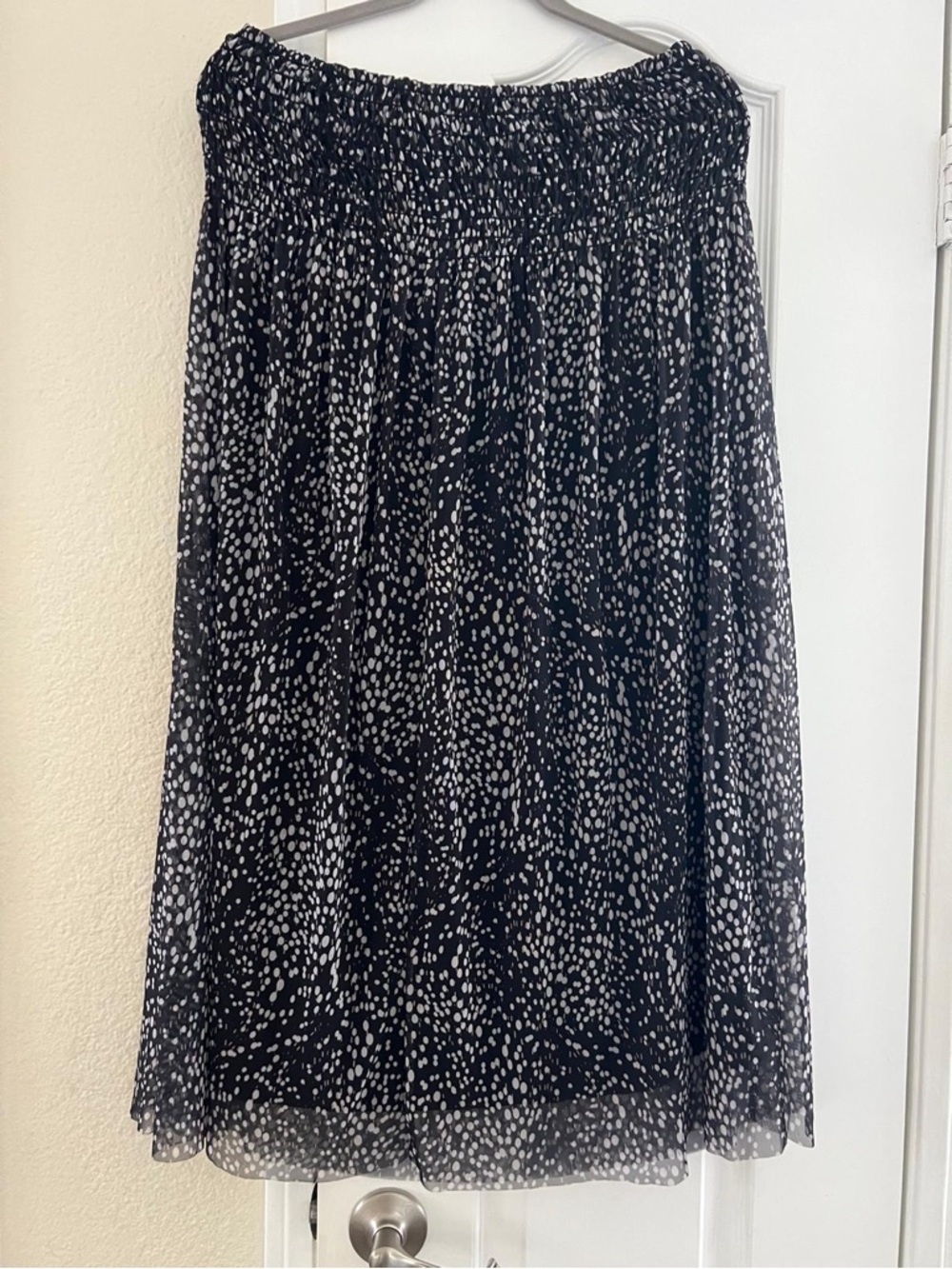 Max Studio Black & White Printed Midi Skirt